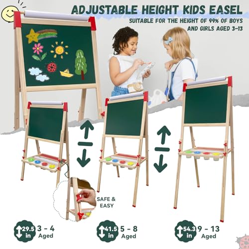 Adjustable Wooden Double Sided Magnetic Art Easel U8704