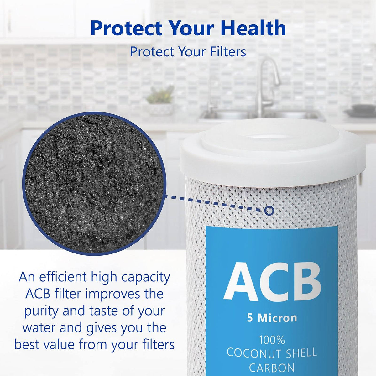 50 Pack 5 Micron Carbon Block Water Filter K395211