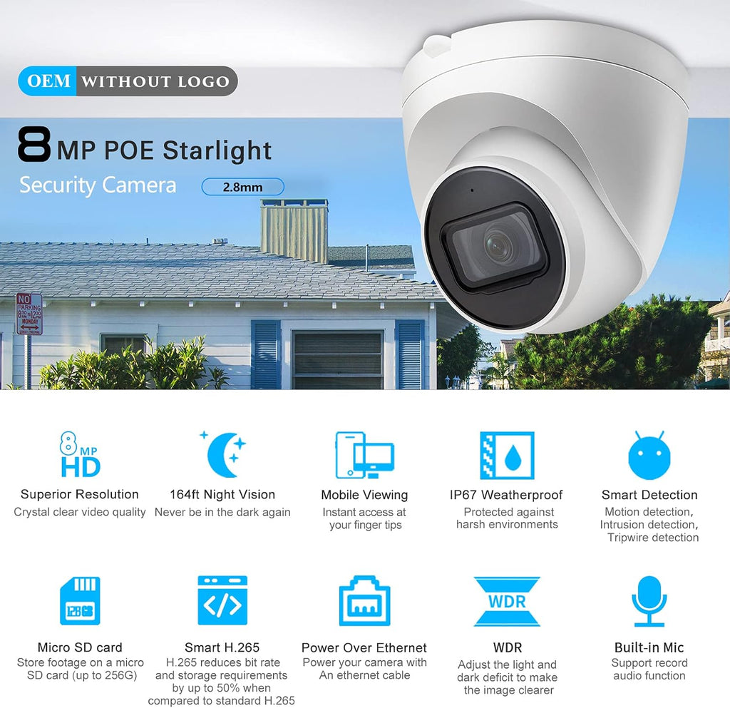 8MP Starlight IR Eyeball Network Camera A40975