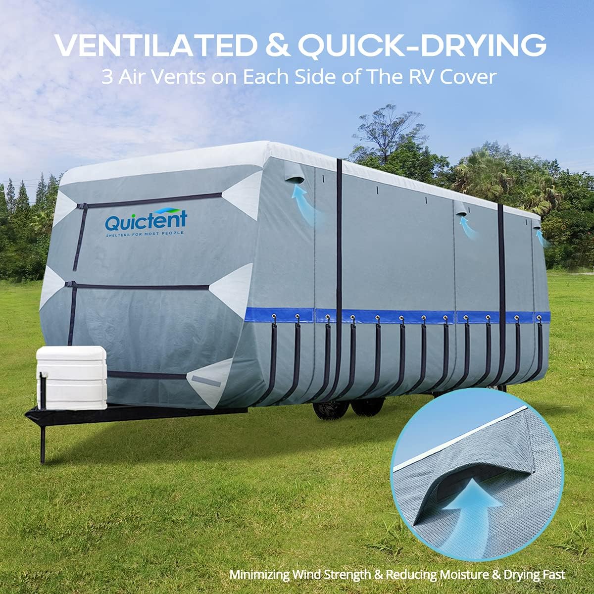 22-24Ft Breathable Watertight Rip-Stop Travel Trailer RV Cover U314676