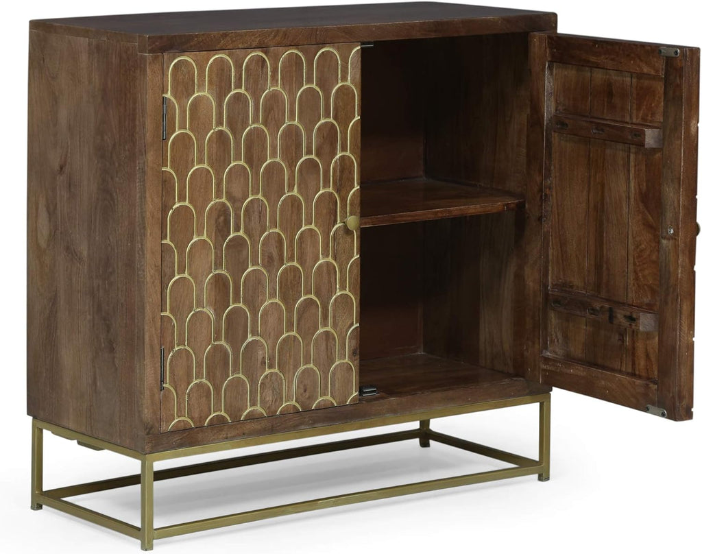 Walnut 2 Door Wooden Cabinet G160