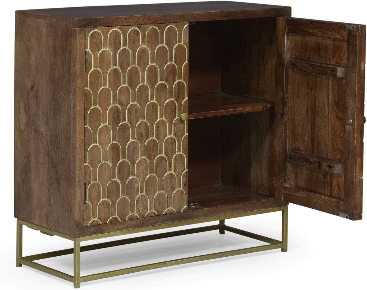 Walnut 2 Door Wooden Cabinet G160