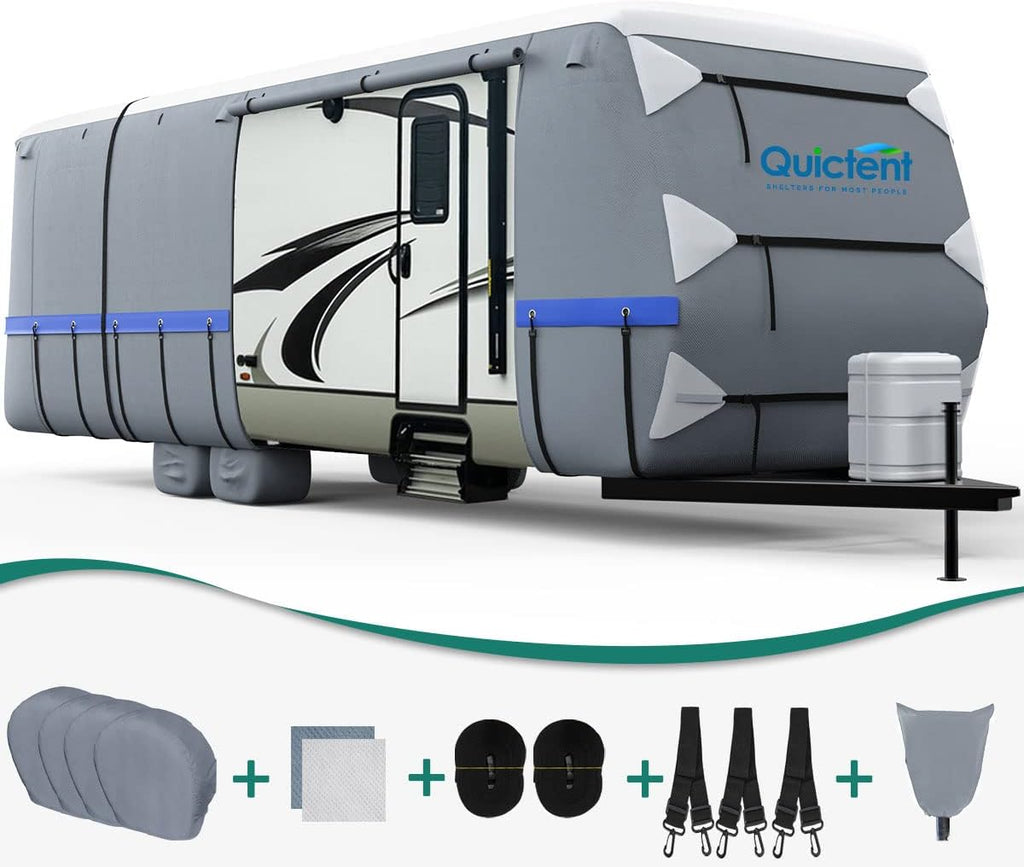 22-24Ft Breathable Watertight Rip-Stop Travel Trailer RV Cover U314676