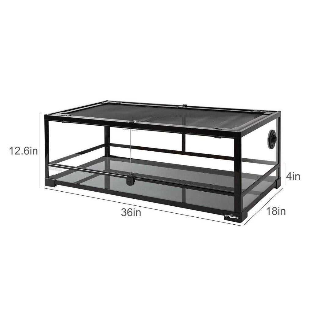 Glass Terrarium with Double Hinge Door 36 inch x 18 inch x 12.6 inch E681