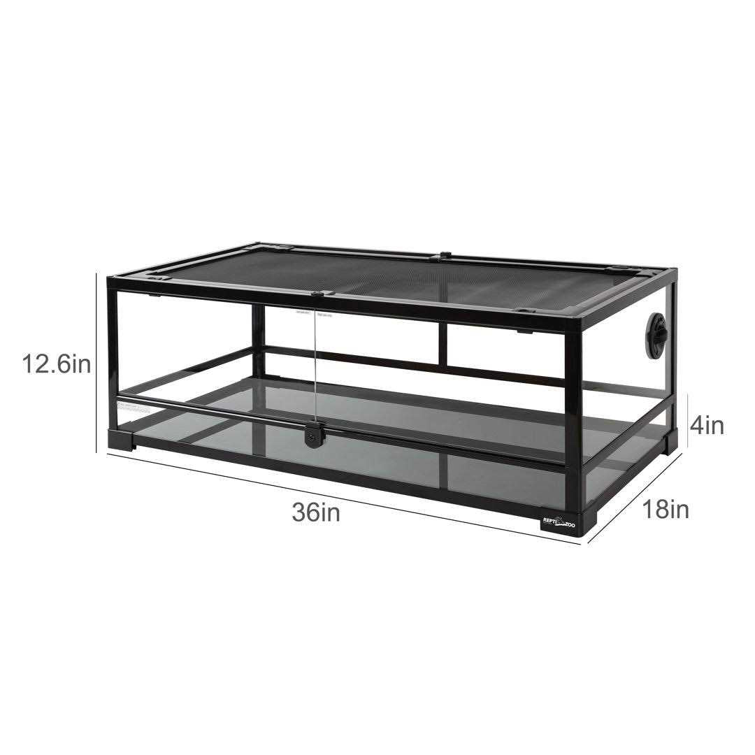 Glass Terrarium with Double Hinge Door 36 inch x 18 inch x 12.6 inch E681