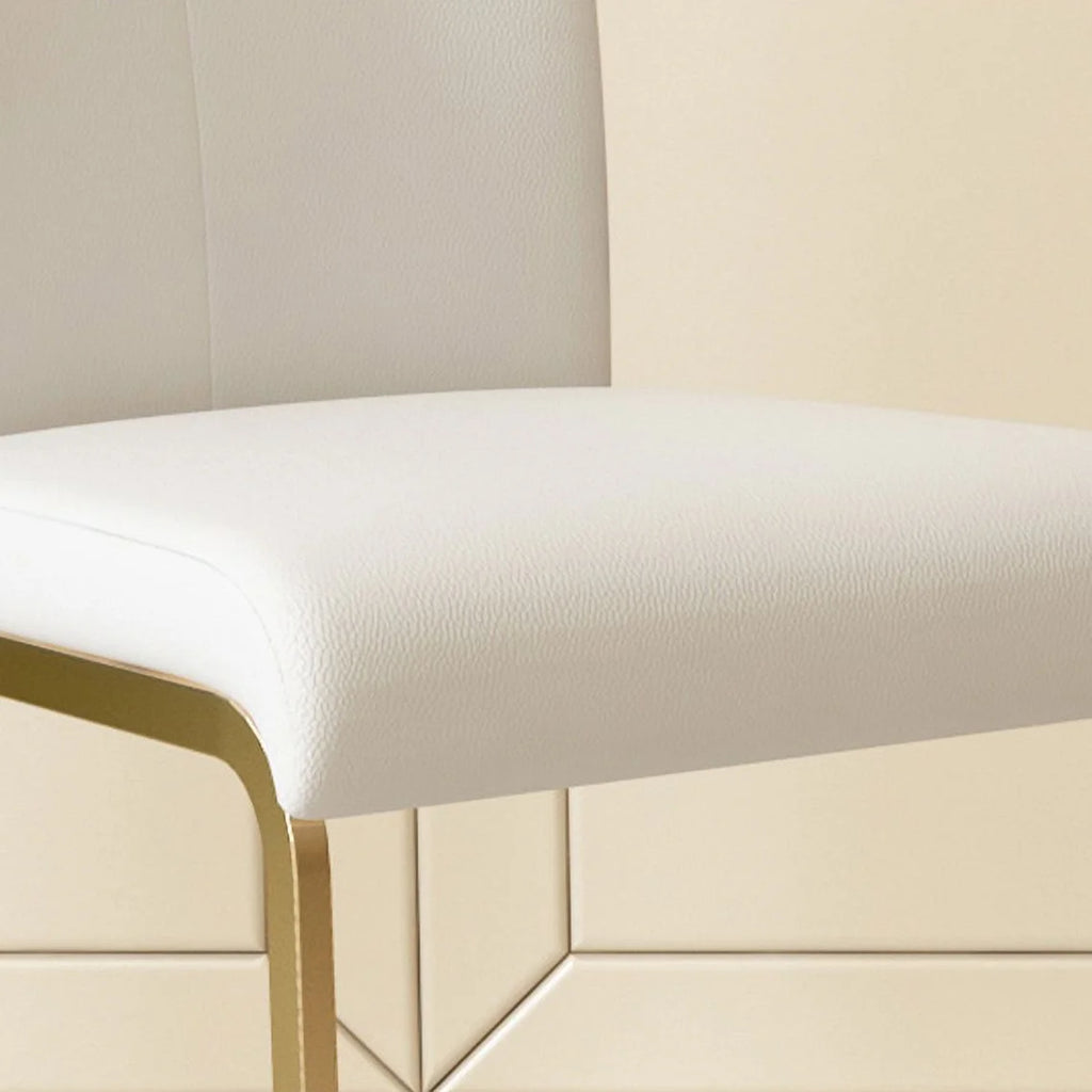 White PU Leather Dining Chairs Set of 2 S551202