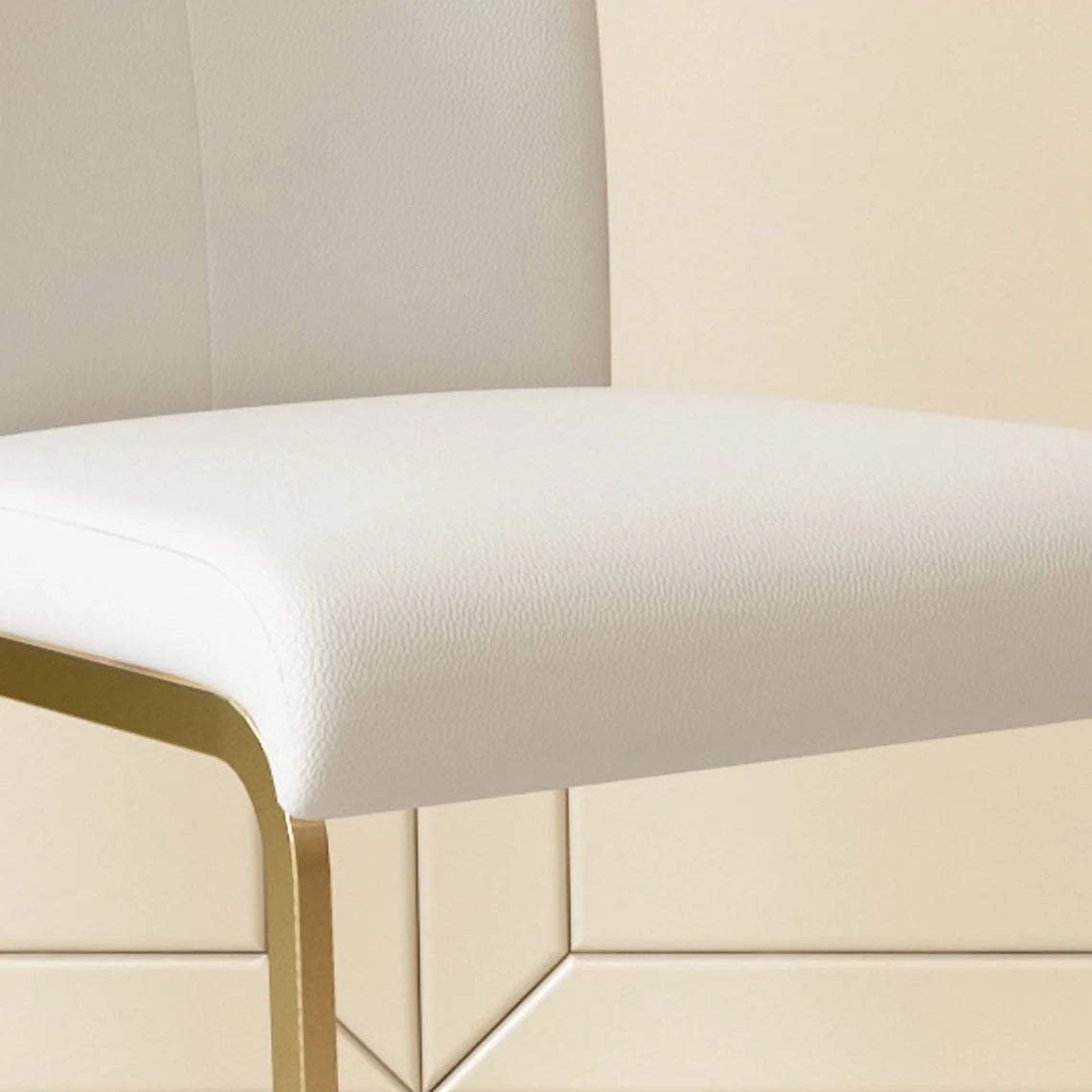 White PU Leather Dining Chairs Set of 2 S551202