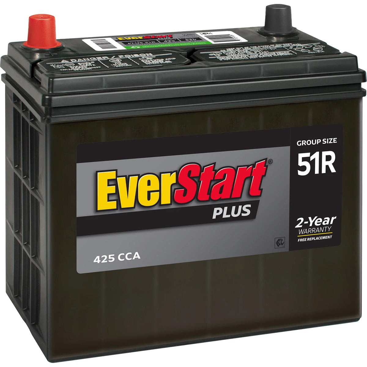 Lead Acid Automotive Battery Group Size 51R 12 Volt 425 CCA F49572