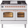 White Dual Fuel Propane Gas Range with Copper Trim O36129