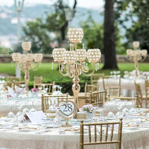 Black Metal Crystal Tea Light Candle Holders Set U9374