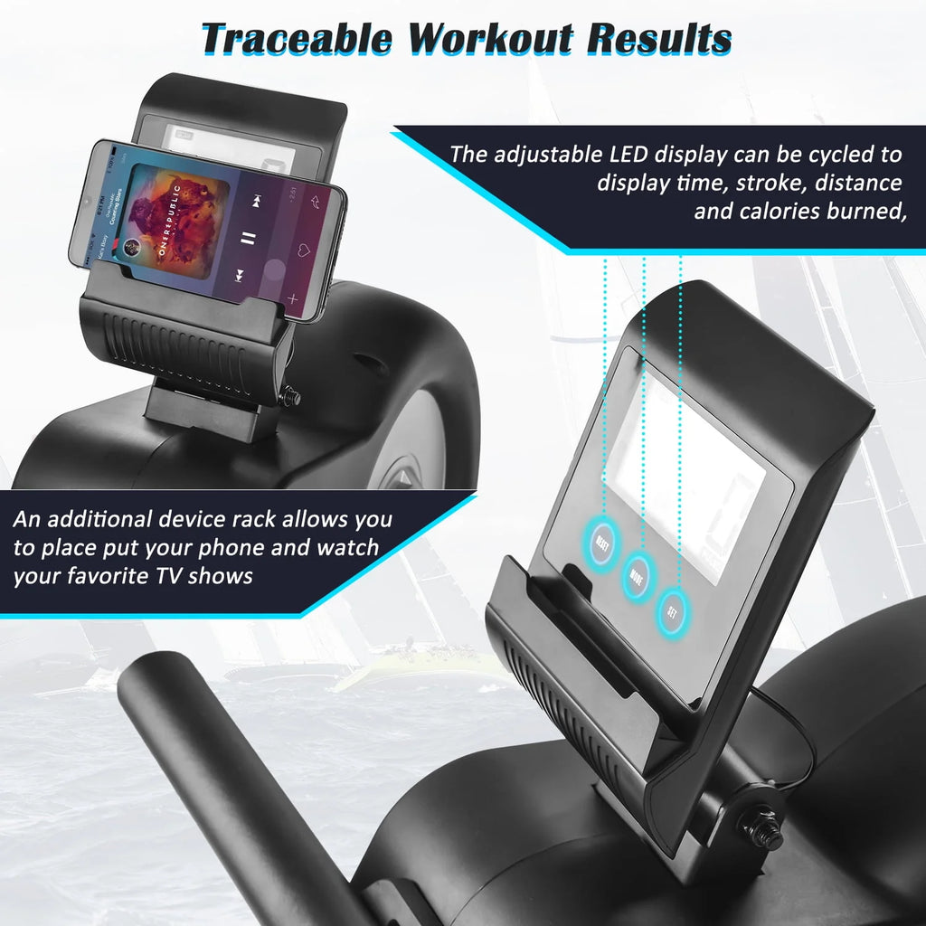 Magnetic Rowing Machine with LED Monitor and 8-Level Adjustable Resistance P9240