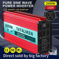 2000 Watts Pure Sine Wave Power Inverter DC 12V to AC 110V/120V with 2 AC Outlets J440
