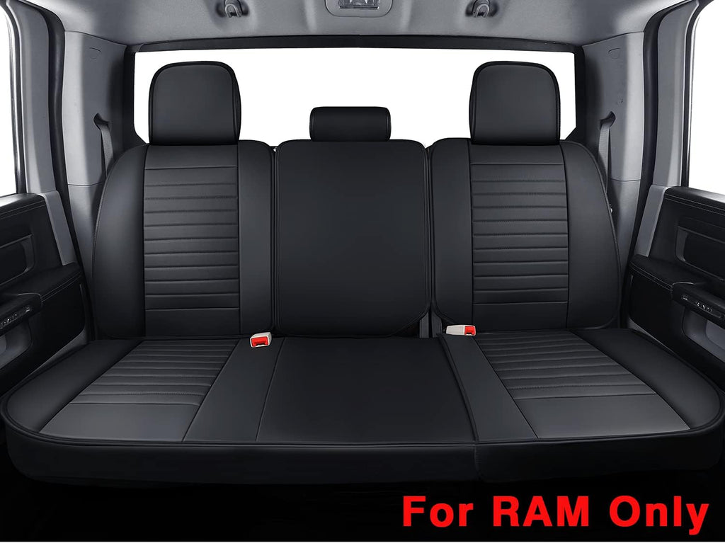 Black&Red Waterproof Faux Leather Full Set Seat Covers J81172