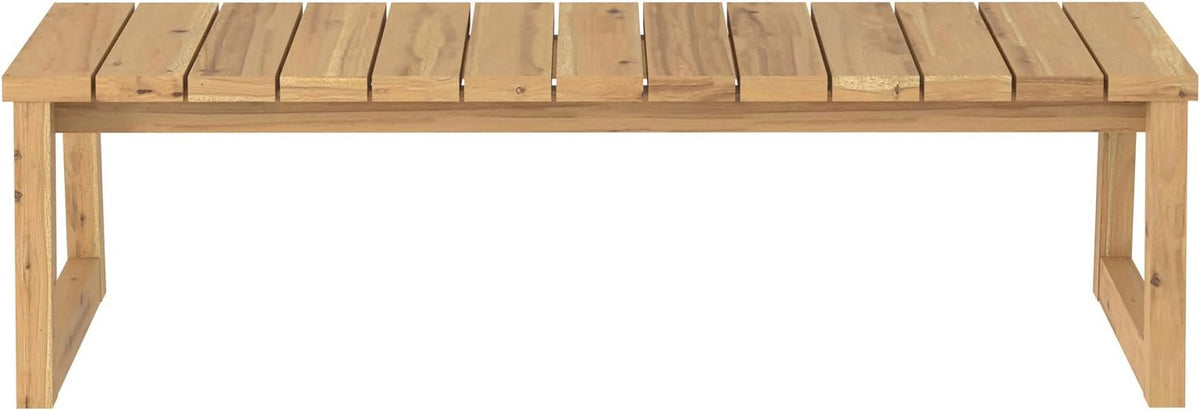 Solid Wood Slat-Top Outdoor Coffee Table, 46 Inch, Natural C831312