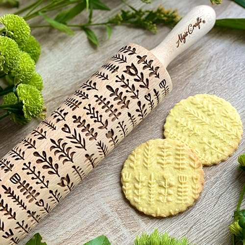Embossing Rolling Pin with Flowers Pattern X46170