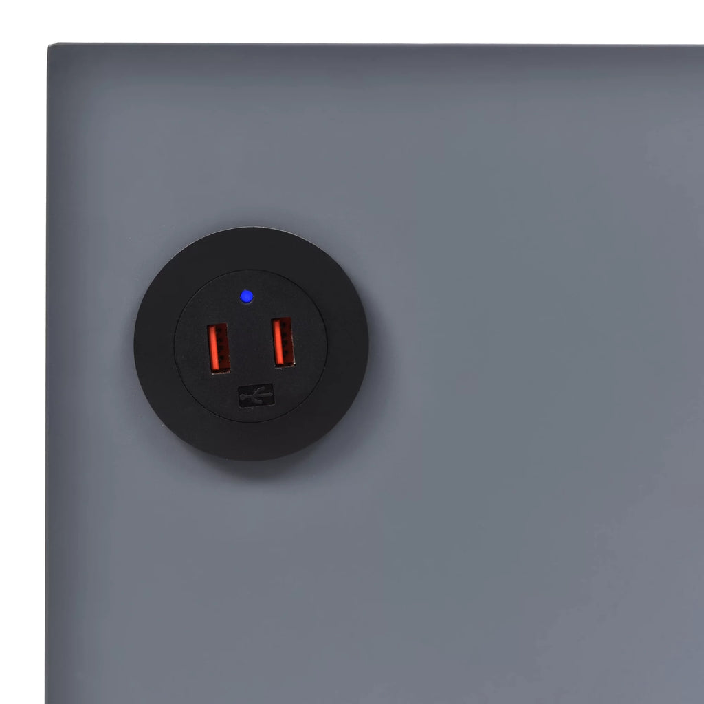 Gray Side Table with Wireless Charging Station T794