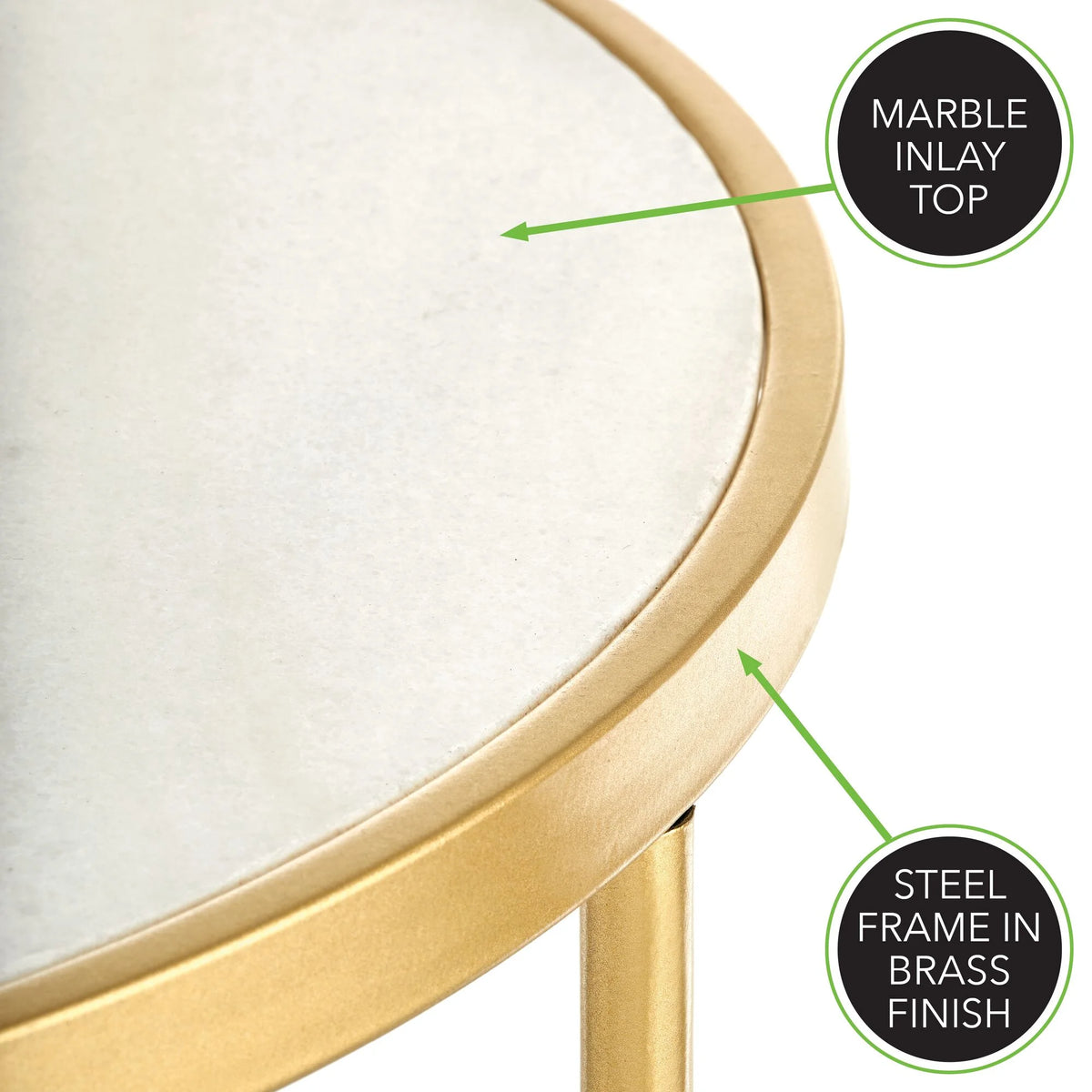 Round Side/End Table with Decorative Legs N41919