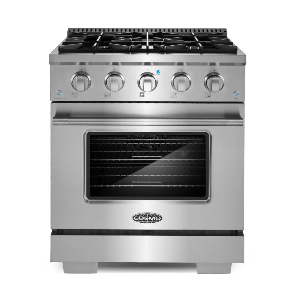 Gas Range with 4 Burners and Cast Iron Grates in Stainless Steel E94223