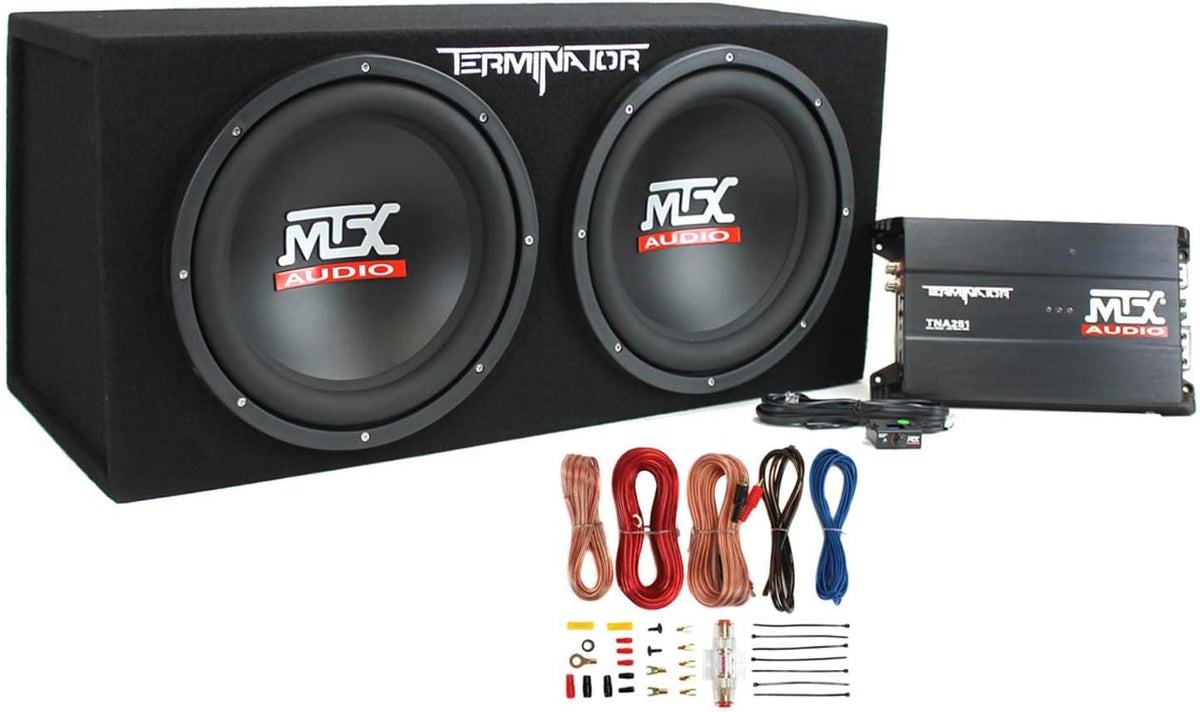 12-Inch Car Subwoofer Enclosure with Amplifier and Wiring Kit C882