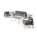 5 Seater Aluminum Sofa Chat Set with 2 Side Tables U703651