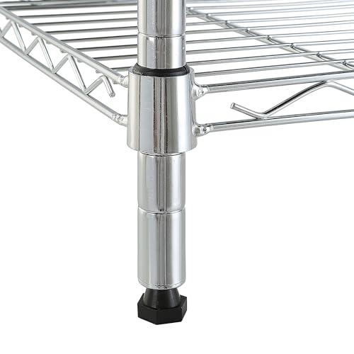 3-Shelf Adjustable Steel Wire Rack Shelving, Black R19436