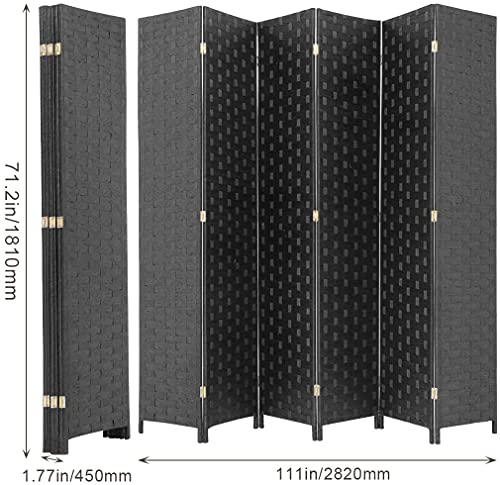 4 Panel 6 Feet Foldable Wood Mesh Room Divider Screen J560793