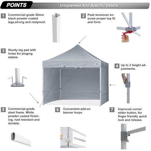 White 10x10 Pop Up Canopy Tent with Sidewalls U5937