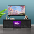 Black High Gloss TV Stand with 16 LED Lights and 2 Drawers P4658