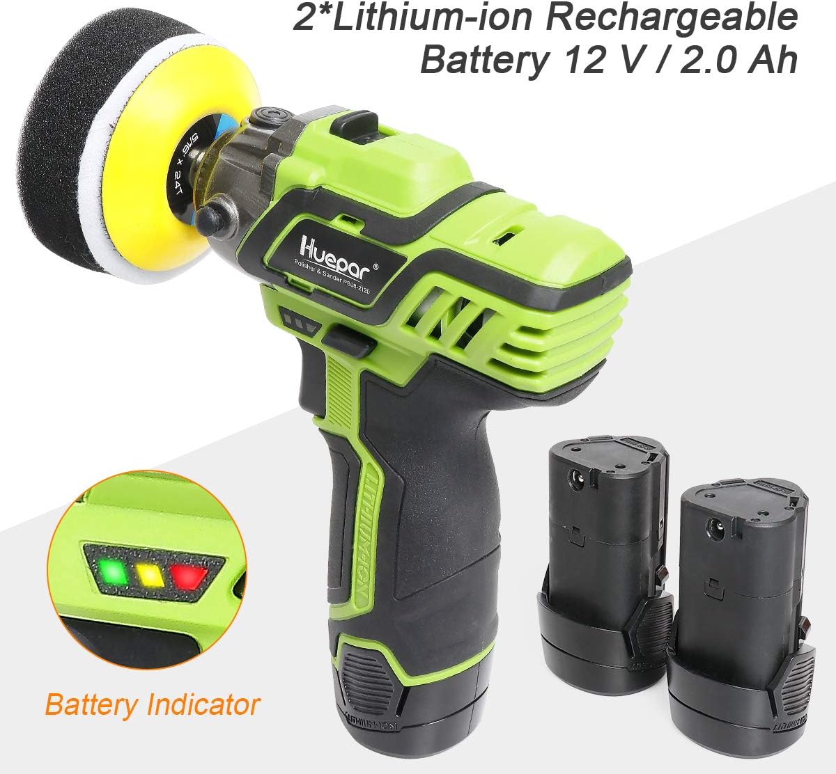 3-inch Cordless Variable Speed Polisher/Sander with 2 Li-ion Batteries Z529