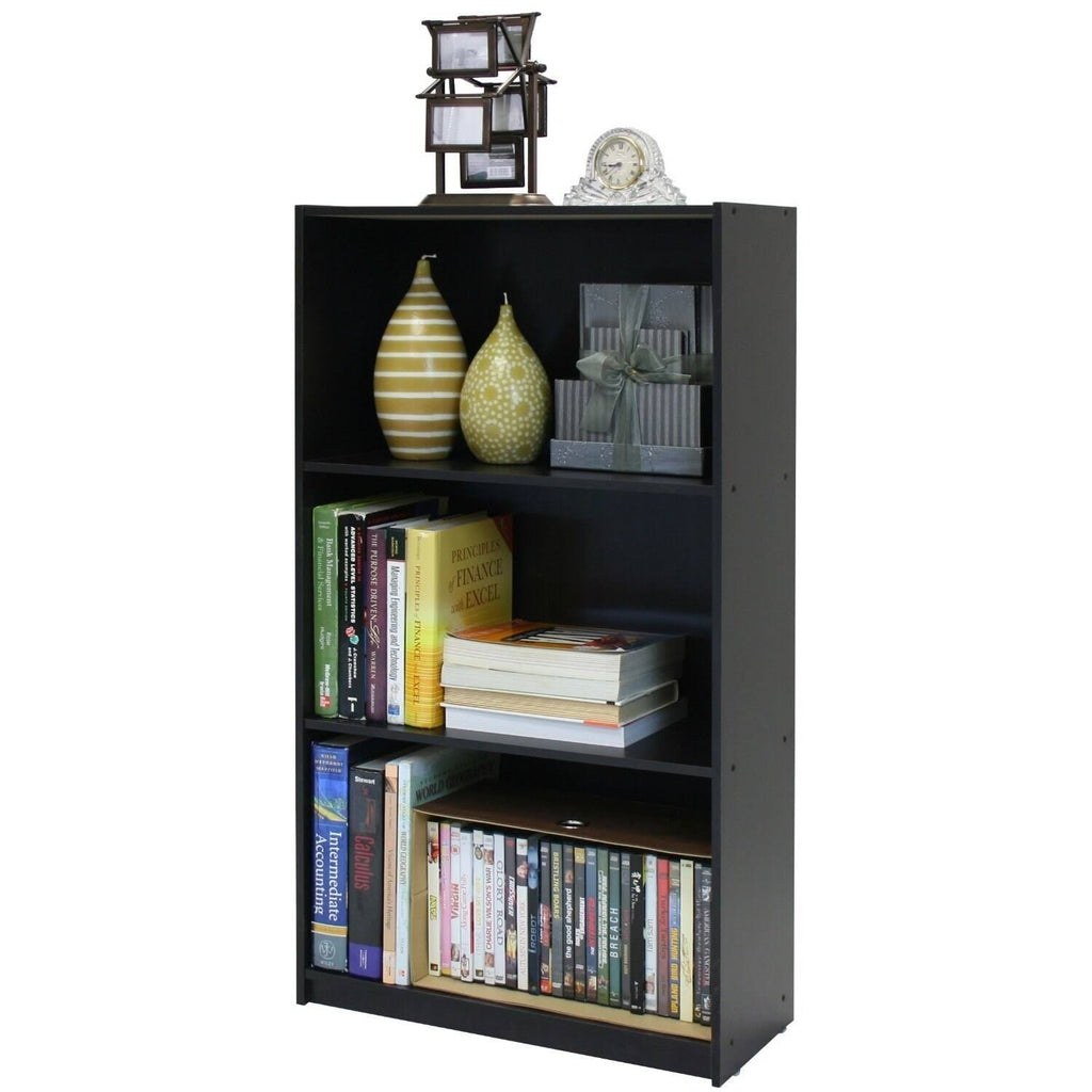 Espresso 3-Tier Bookcase Storage Shelves W5960