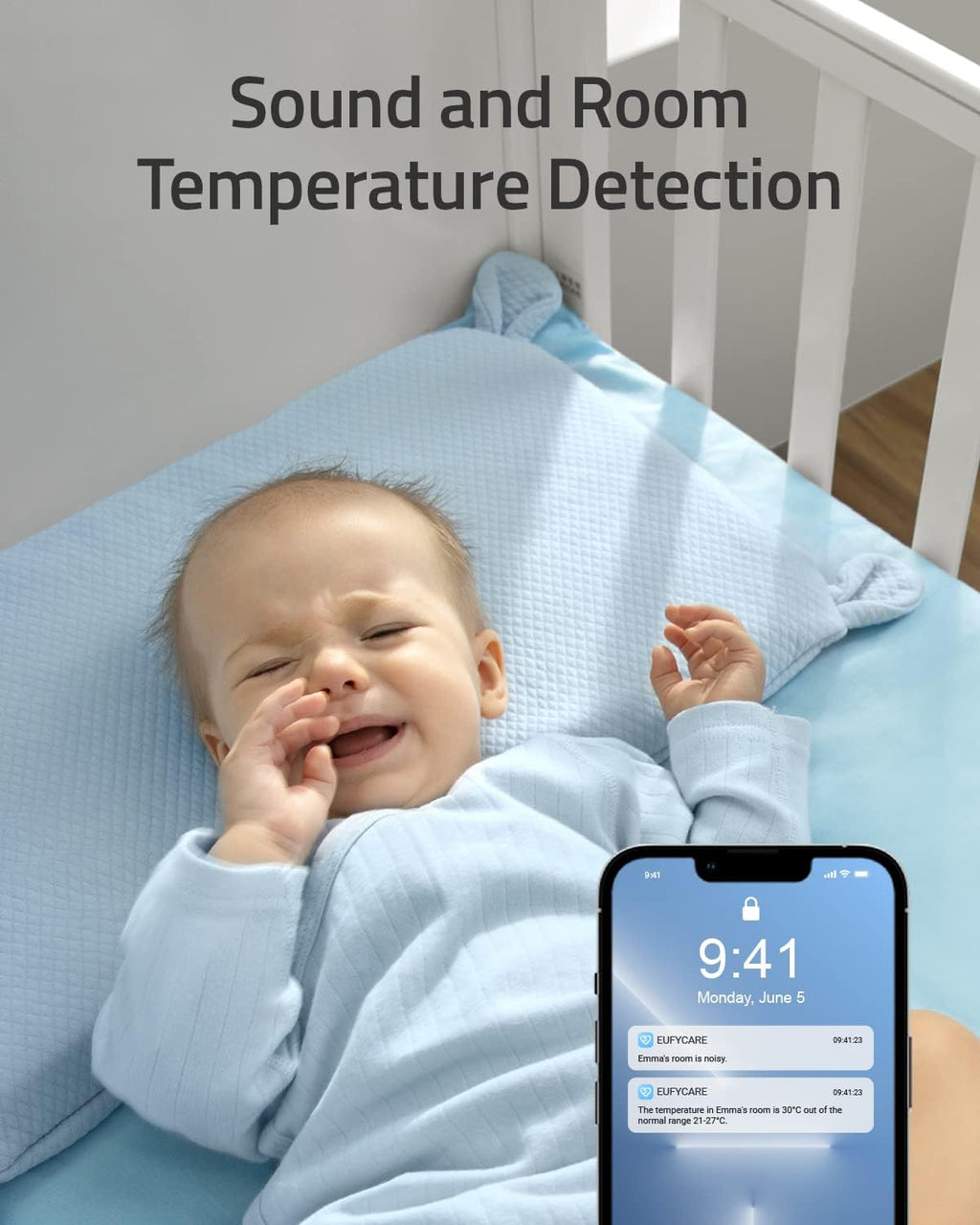 Baby Monitor with Wi-Fi, 2K Resolution, Pan & Tilt, Night Vision S9613