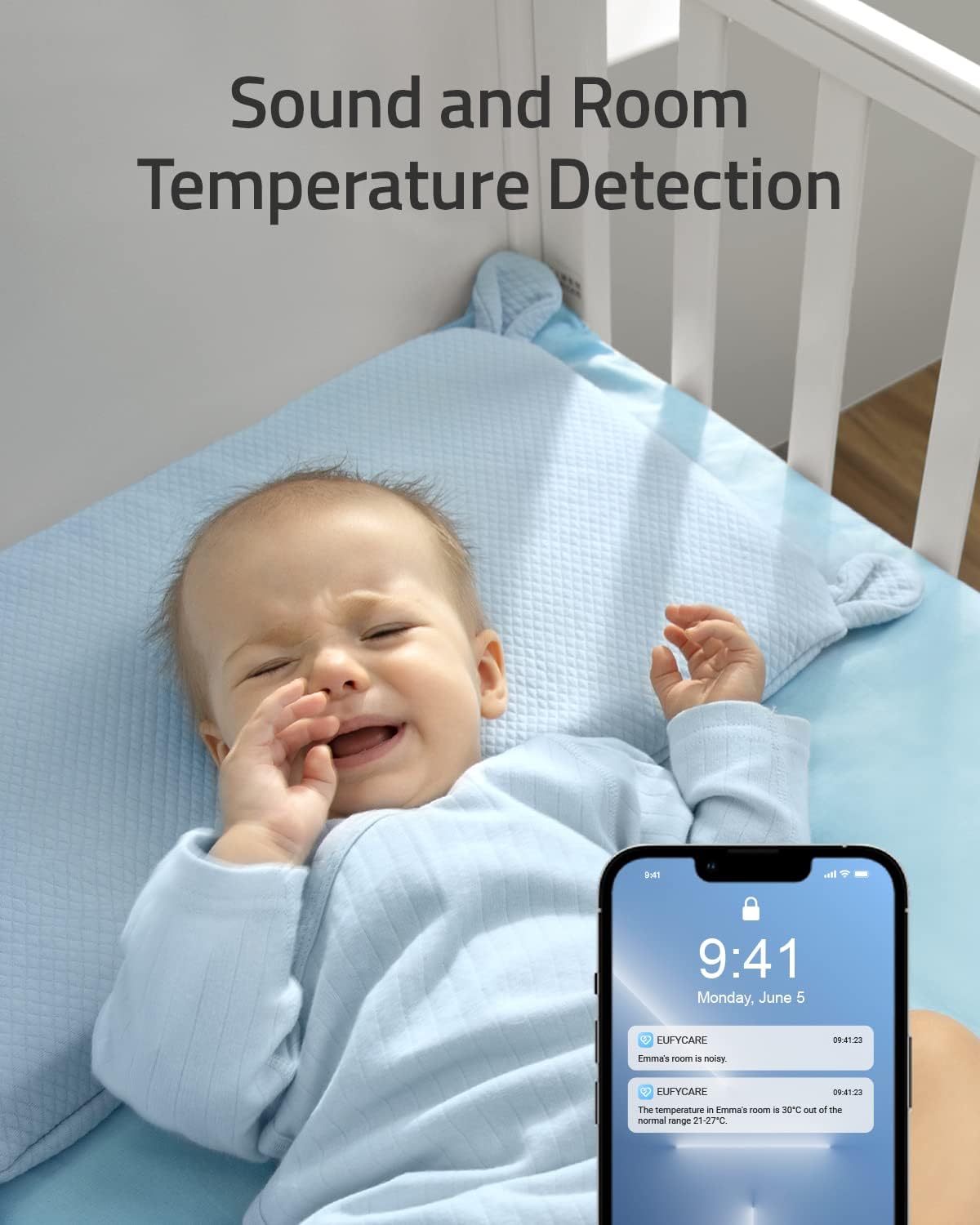 Baby Monitor with Wi-Fi, 2K Resolution, Pan & Tilt, Night Vision S9613