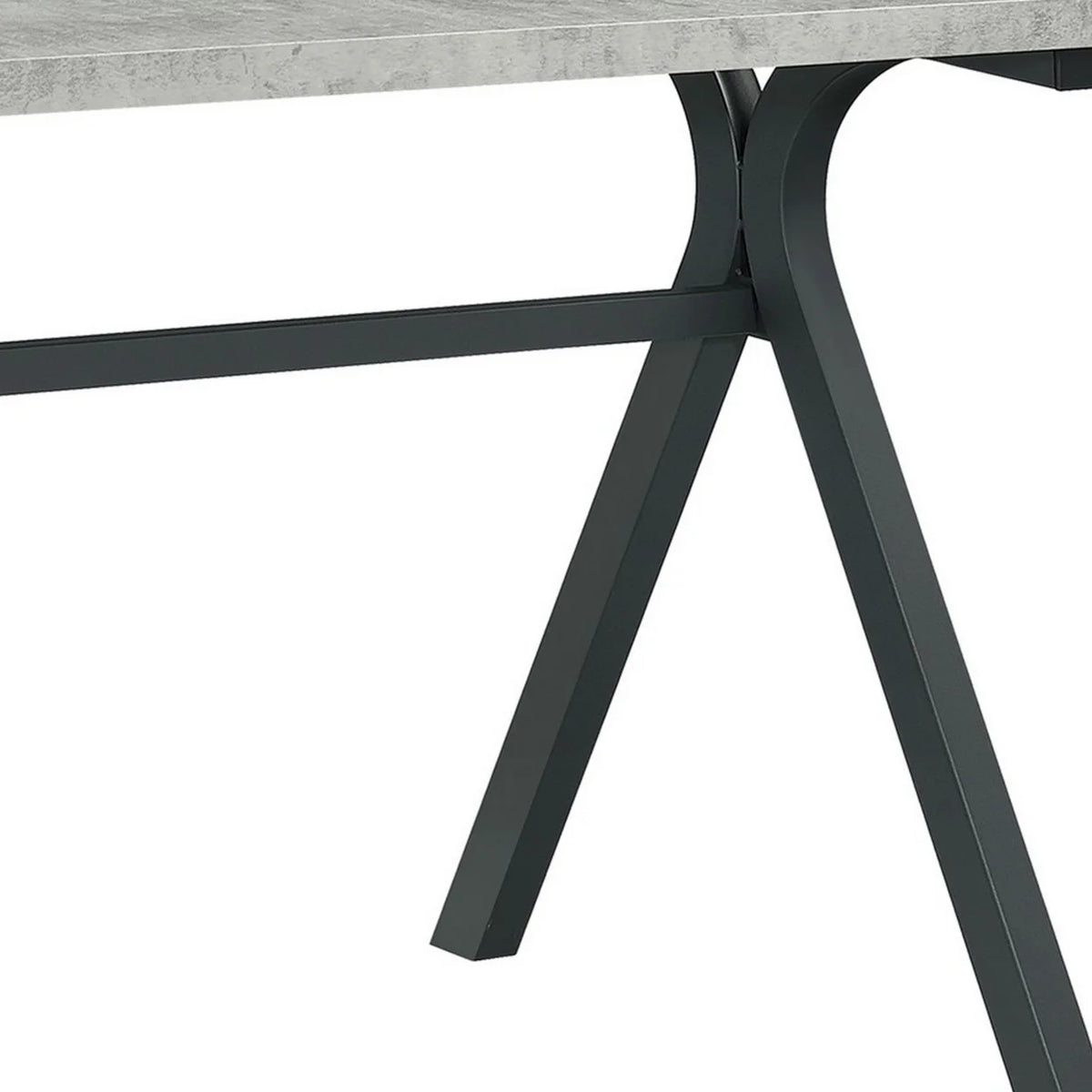 60 Inch Rectangular Writing Desk Light Gray Wood Top Dark Gray Metal T54401