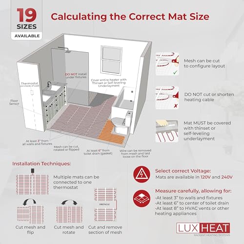120v Electric Radiant Floor Heating System Mat Kit F246