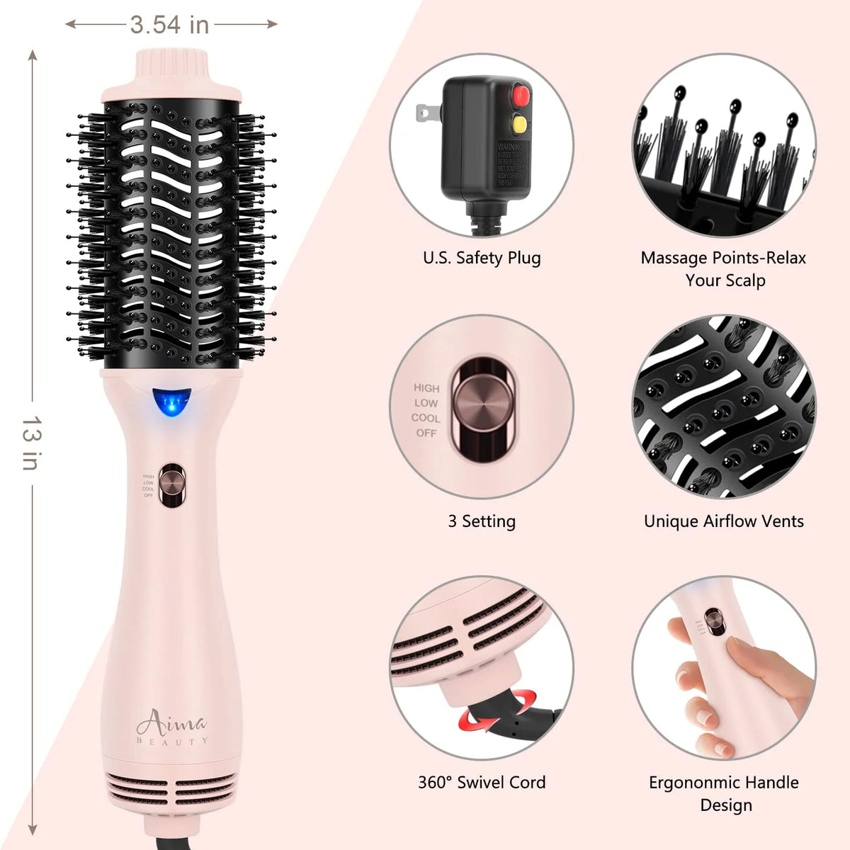 Pink Hot Air Brush P1178