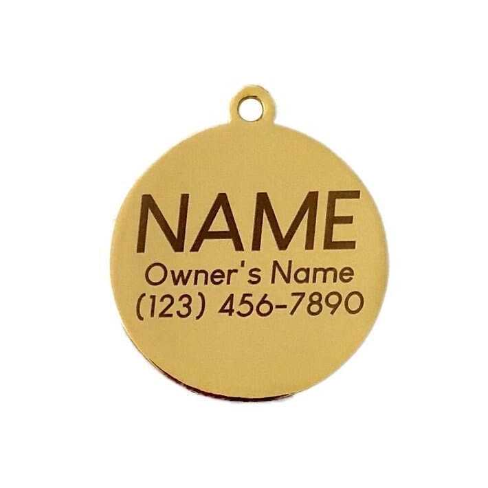 Gold & White Pet ID Tag H3665