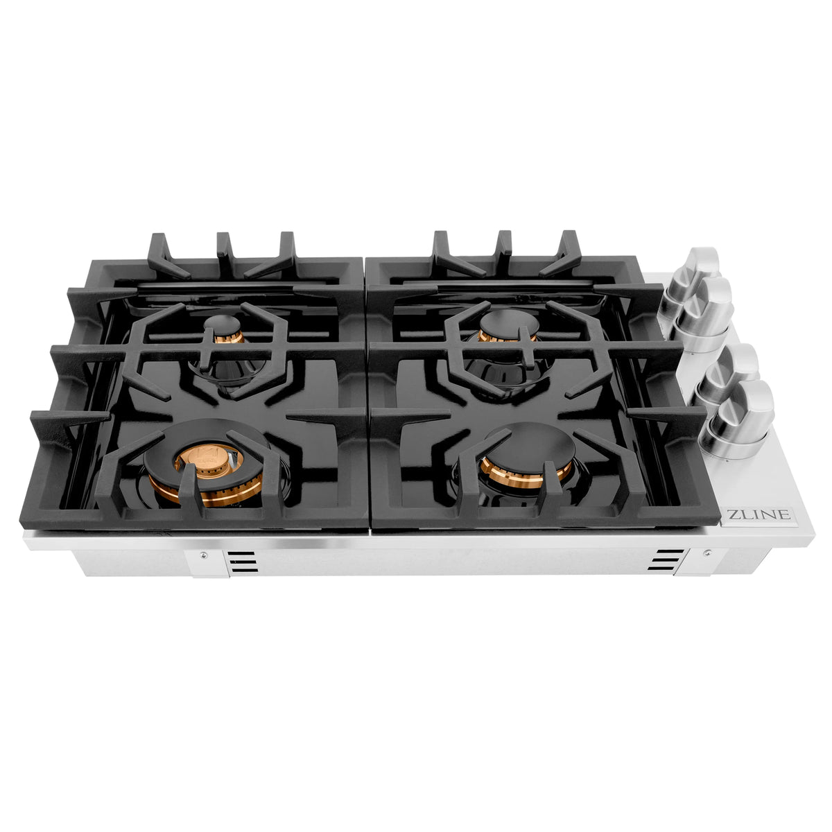 30 in. 4 Burner Gas Cooktop with Black Porcelain Top I789