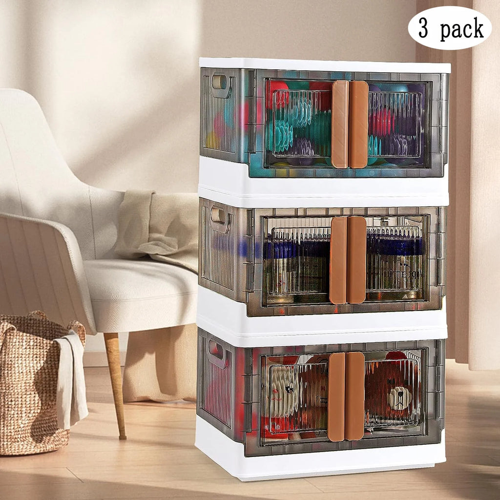 Foldable Cube Storage Bins with Lids, 3 Pack, 8.4 Gal Q587435