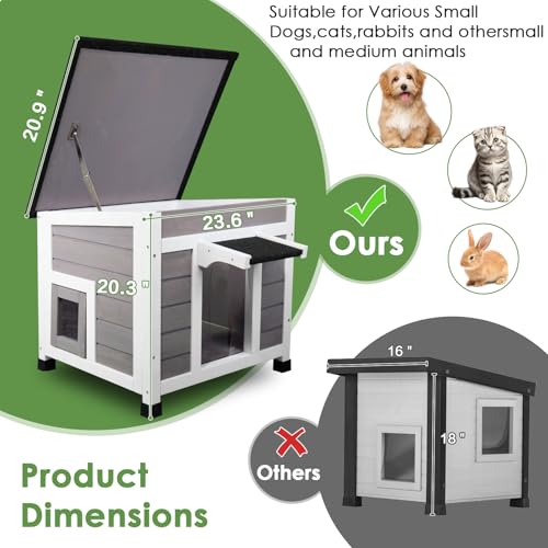 Insulated Weatherproof Cat House with Asphalt Roof S544350