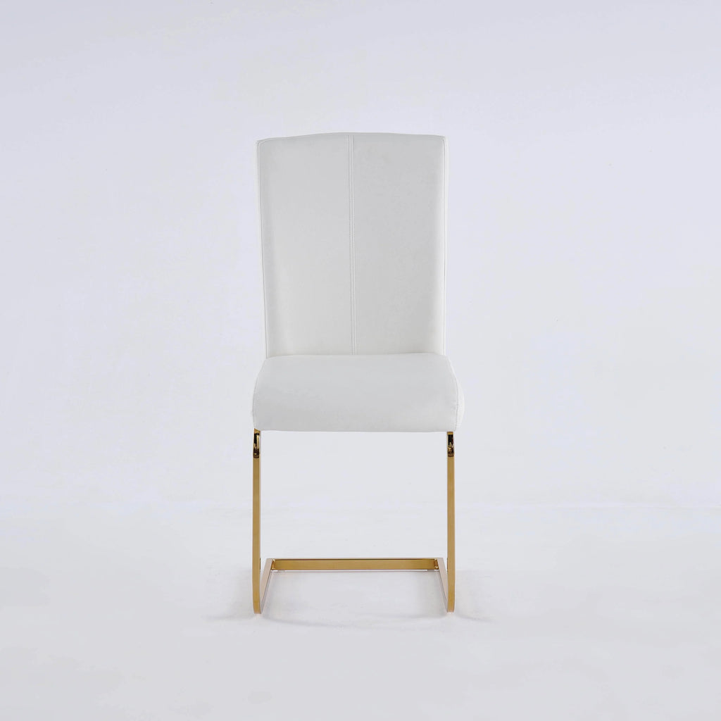 White PU Leather Dining Chairs Set of 2 S551202