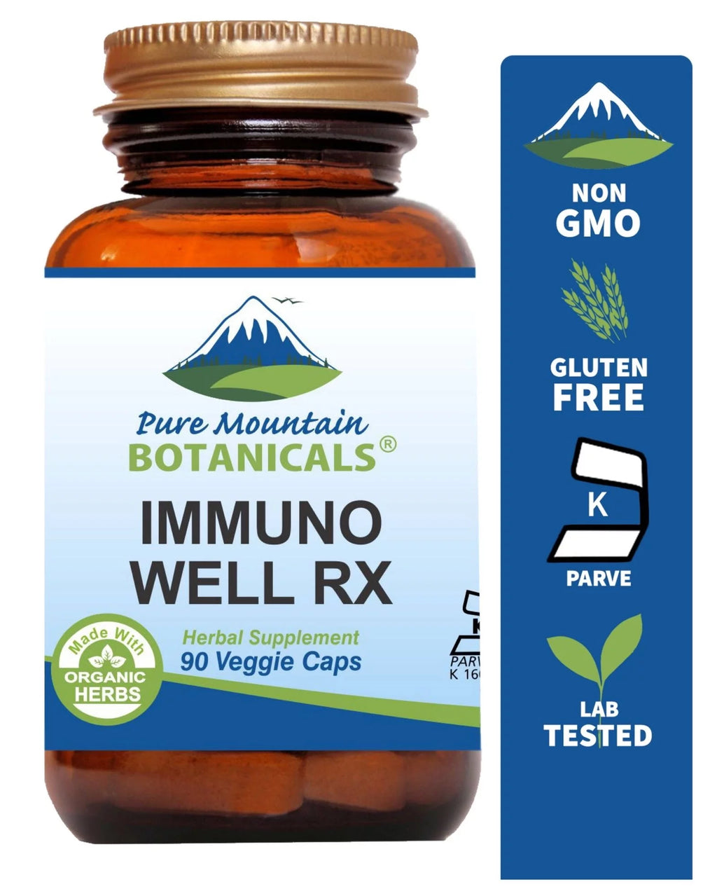 Kosher Vegan Immune Support Supplement with Organic Astragalus Echinacea 90 Caps F8471