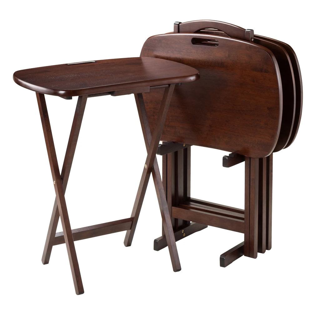 Set of 4 Walnut Folding Snack Table C491259