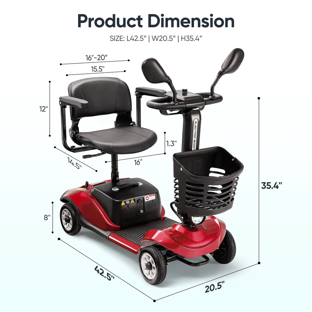 4 Wheels Folding Travel Mobility Scooter D670432