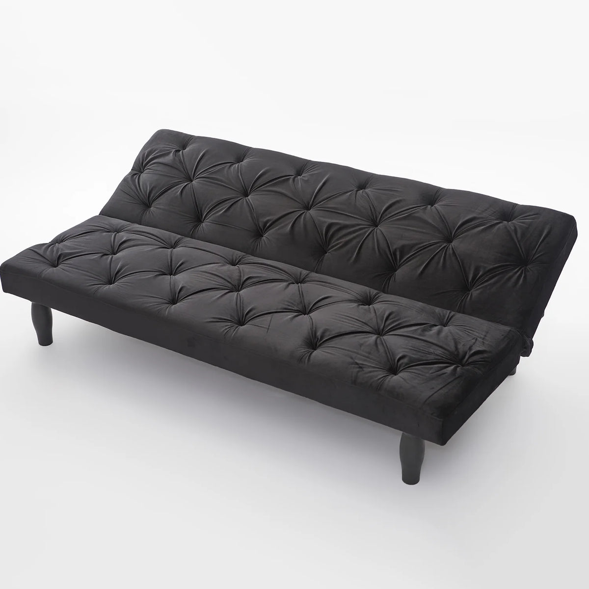 Black Velvet Futon Sofa Bed J606
