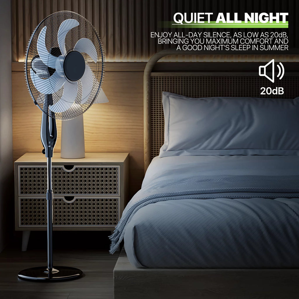 17" Oscillating Pedestal Fan with 3 Speeds, Black M896074