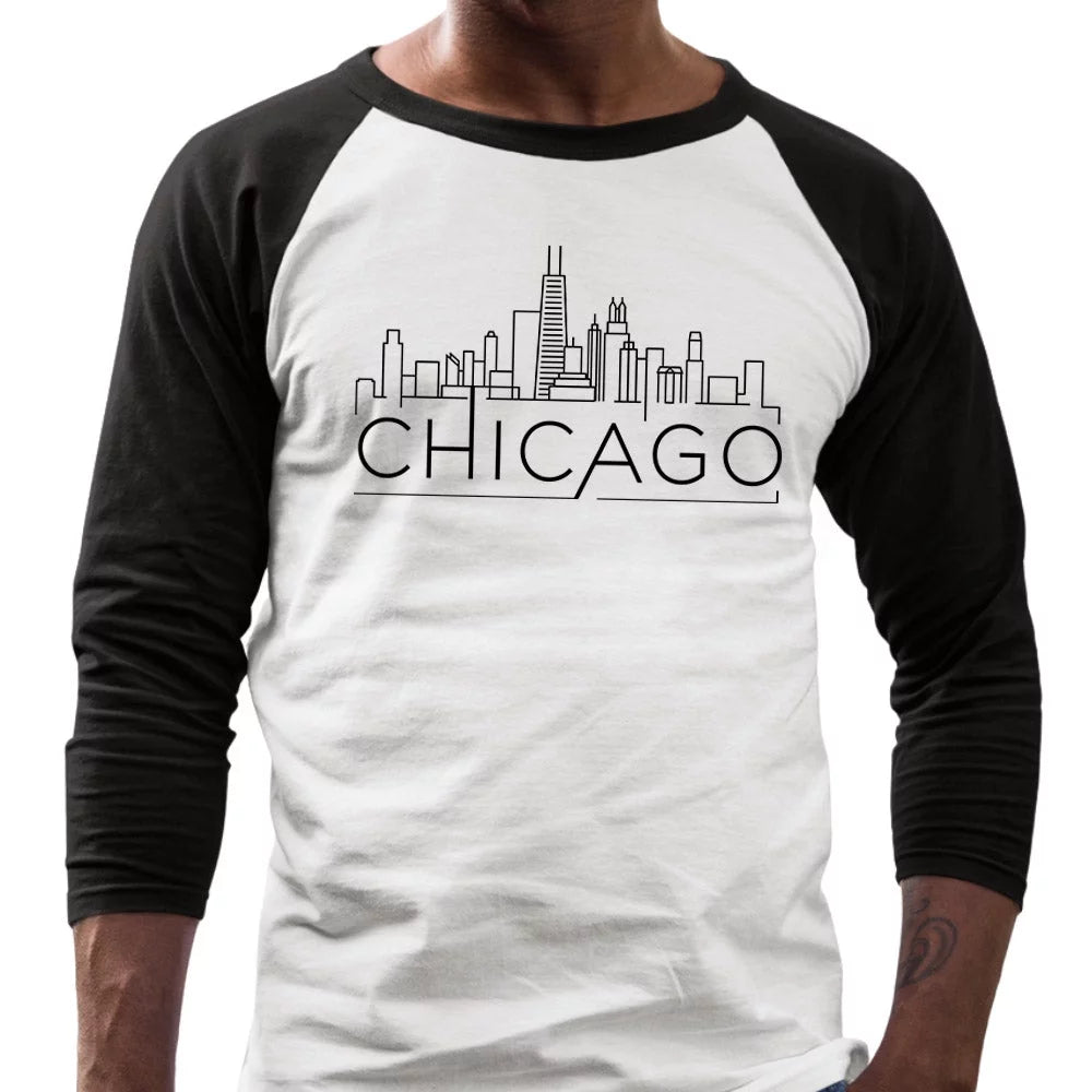 White/Black Raglan Sleeve Baseball Shirt N100166