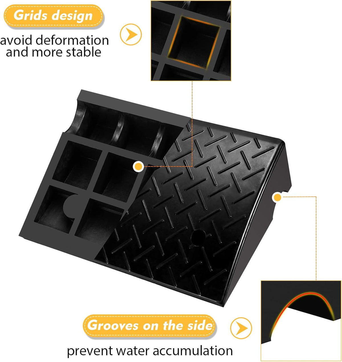 2PCS Rubber Car Curb Ramps E35122