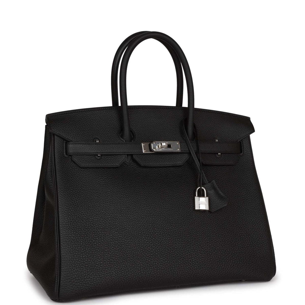 Black 35 Togo Leather Handbag O347