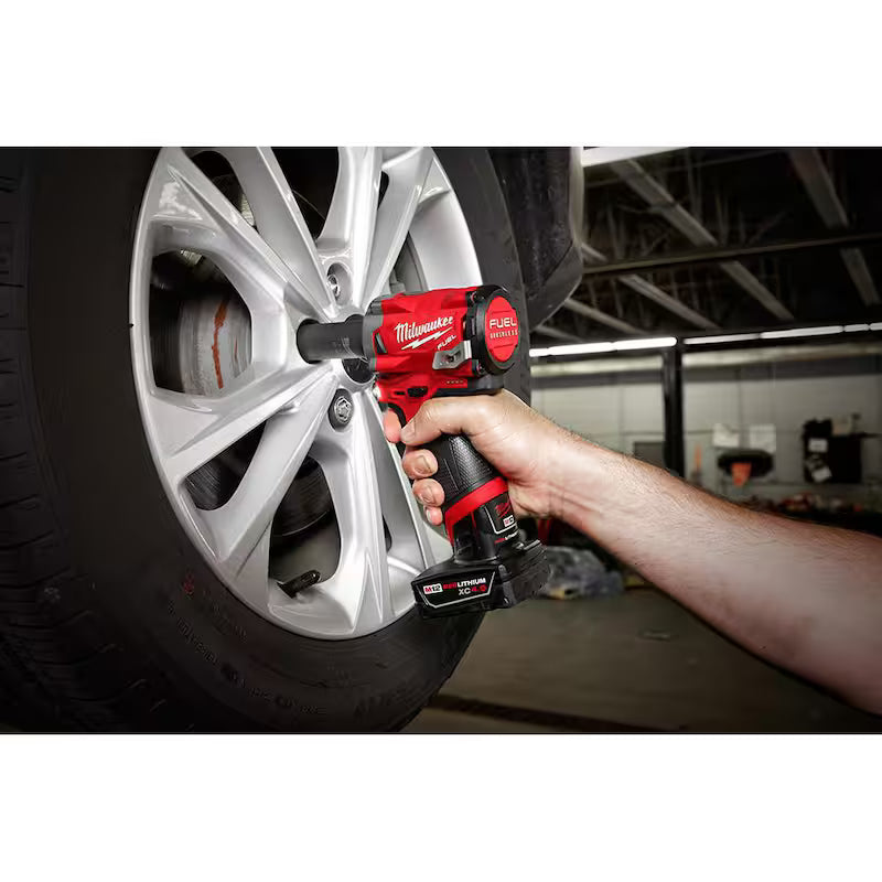 12V Brushless Cordless 1/4 in. and 1/2 in. Impact Wrenches with two 3.0 Ah Batteries P4712