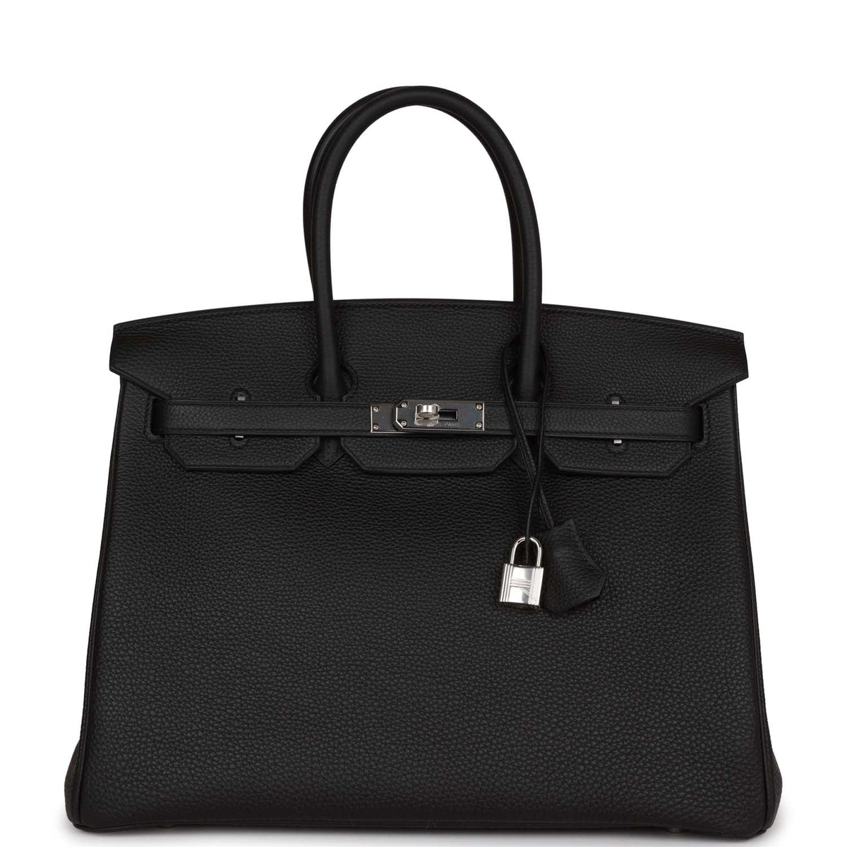 Black 35 Togo Leather Handbag O347